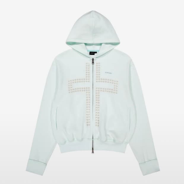 아캄 후드집업 Cross Rhinestone Zip-Up Hoodie