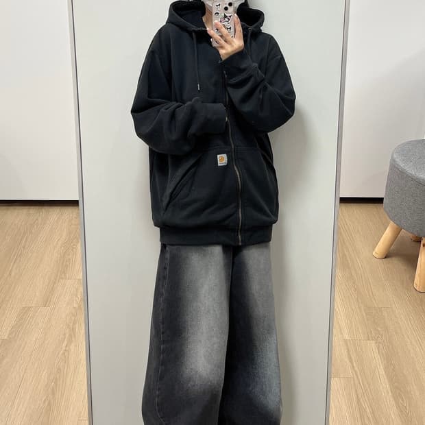 칼하트 써멀 블랙 후드집업