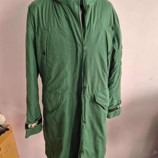 더노스페이스 그린 후드 롱 패딩 점퍼