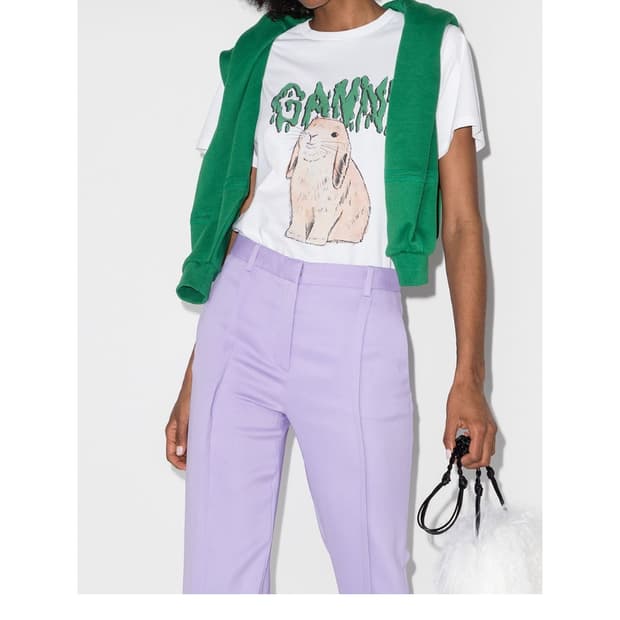 가니 래빗 로고 티셔츠