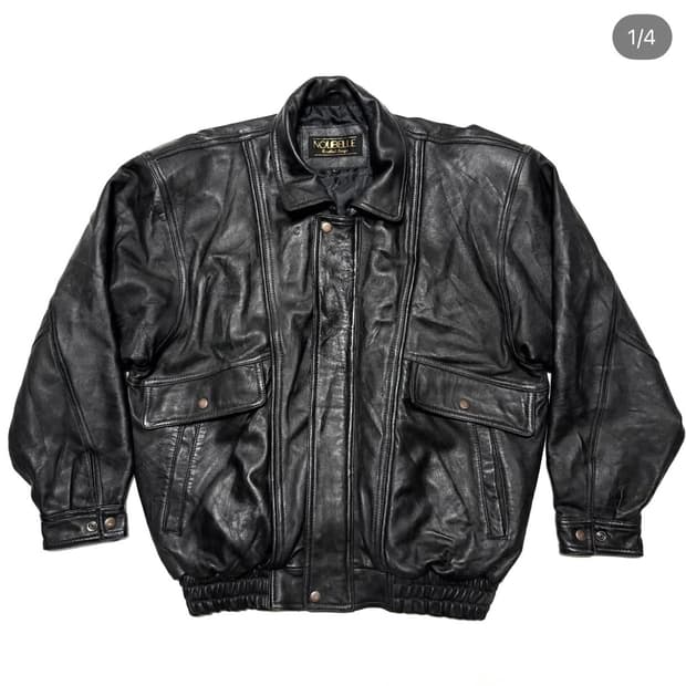 Noubelle - 레더 봄버 자켓