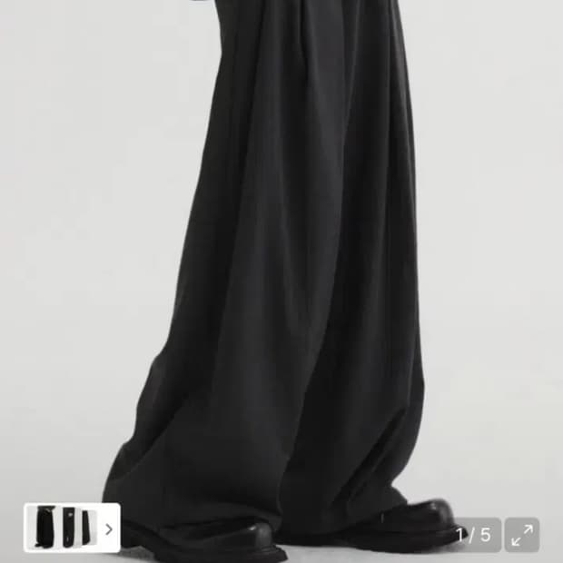 (급처) DNSR 멀티 플리츠 와이드슬랙스 차콜 L