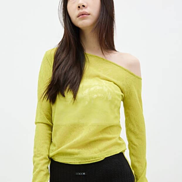 콜로신스_빈티지 버튼티셔츠(라임)