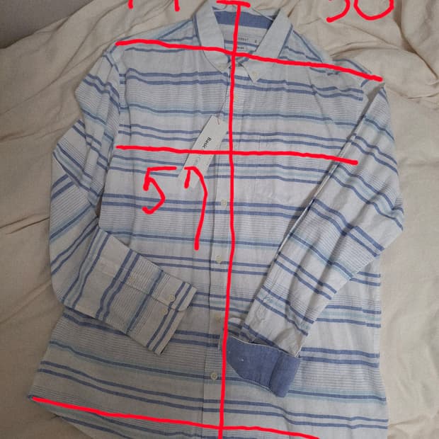 새상품 유니온베이남성셔츠105 세미슬림 늦봄부터 초가을