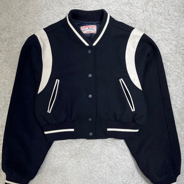 반원 아틀리에 울 크롭 바시티 자켓/#3330