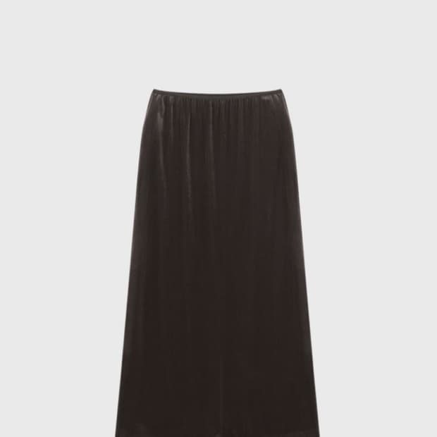 모노하 벨벳 저지 스커트 카키