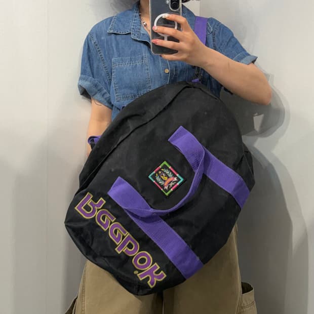 OS 리복 90s 올드스쿨 빈티지 더플백 크로스백 블랙 퍼플