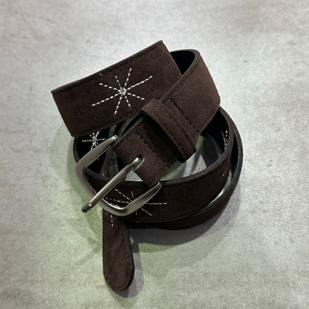 Shining suede belt- 샤이닝 자수 벨트/BRO