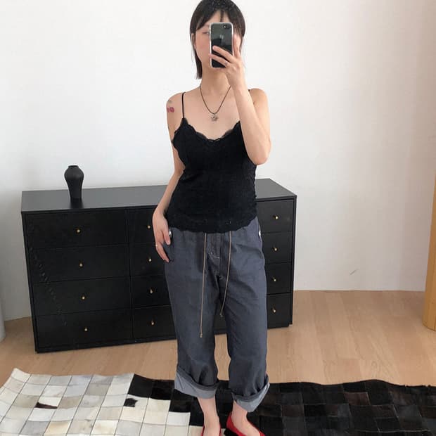 vintage denim cropped pants
