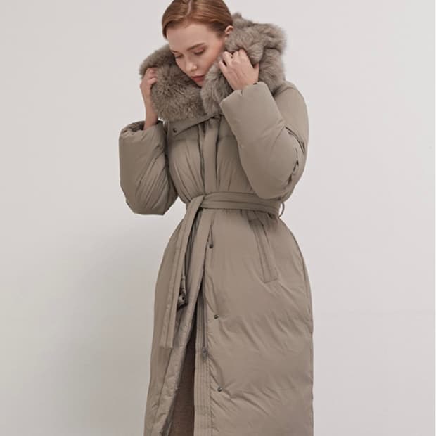 더블유나인 사가폭스퍼 여성 구스다운롱패딩:) 벨티드 벨트롱패딩 롱다운