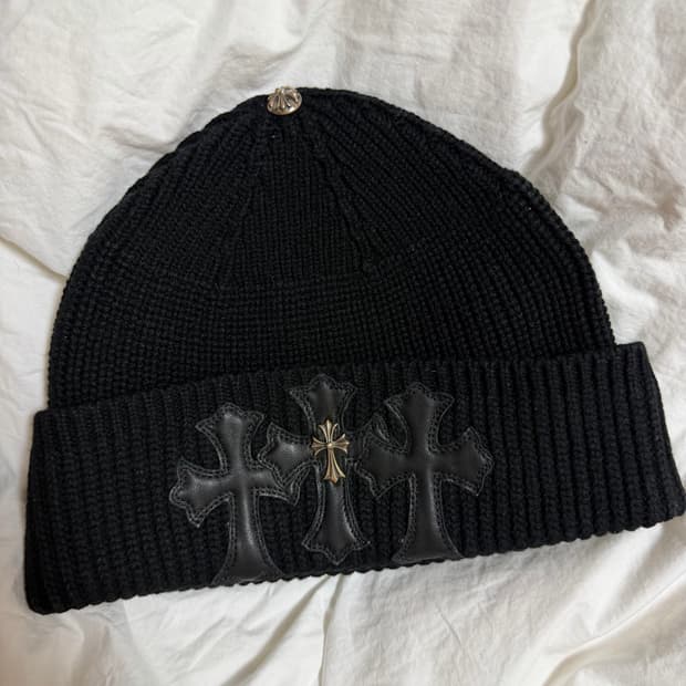 크롬하츠 레더 트리플크로스 타이니 크로스 비니 새상품