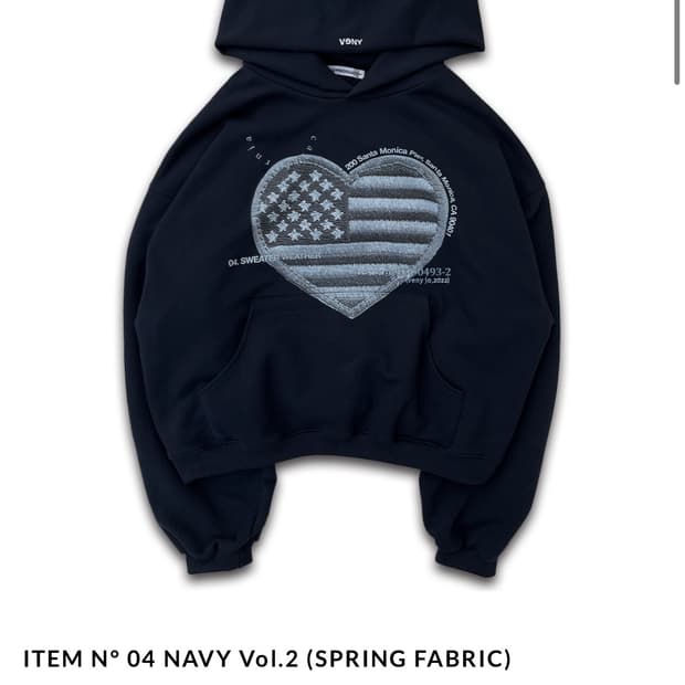 베니조프로덕트 후드티 네이비