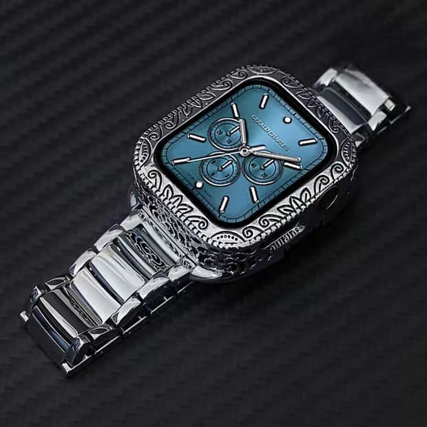 Oceanora 애플 워치 스테인리스 스틸 밴드 및 보호 케이스