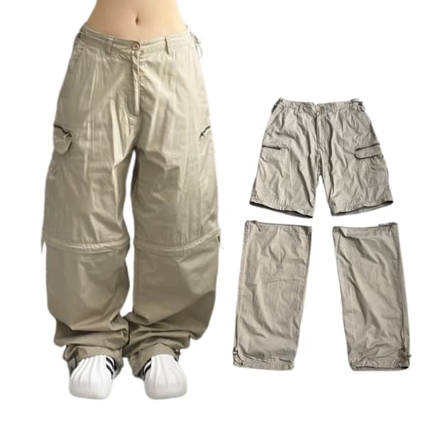 탄창 Y2K 분리형 와이드 빈티지 카고팬츠