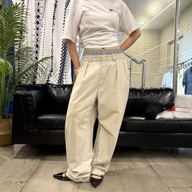 Polo 와이드 팬츠 아이보리
