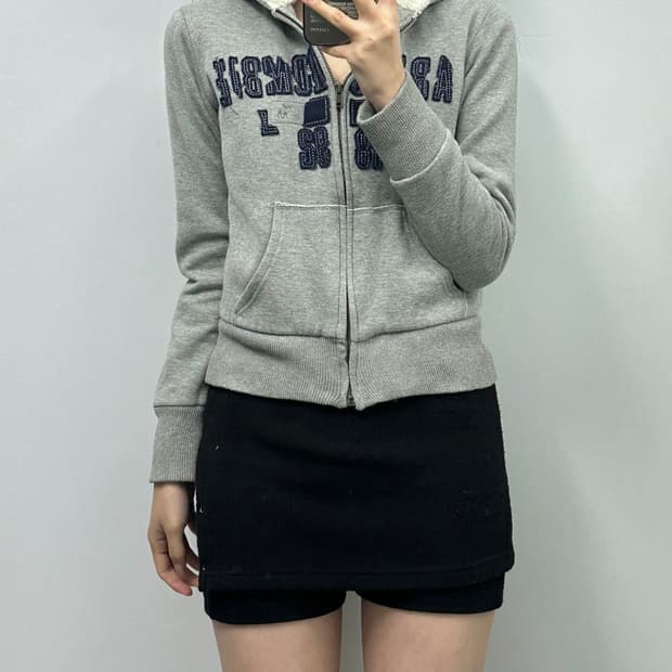 아베크롬비 y2k 와투케 그레이 울프죠 후드집업