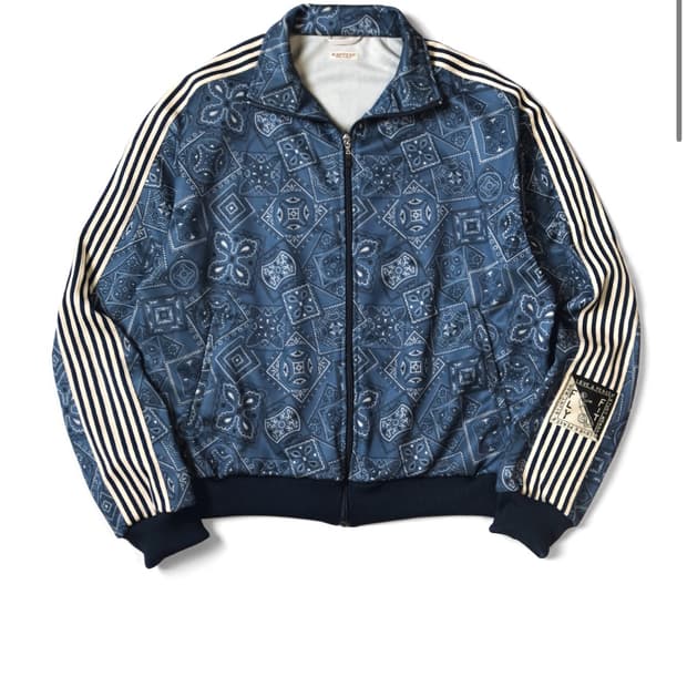 캐피탈 스무스 저지 쿠키 반다나 프린트 트랙 자켓 네이비