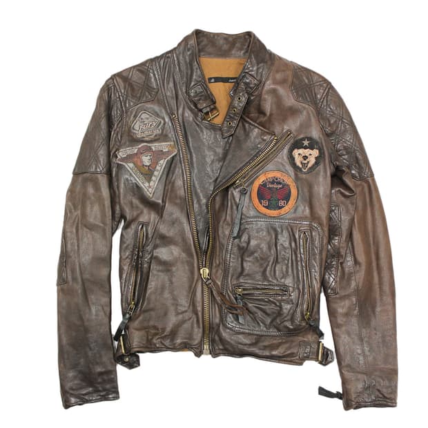 1990s Johnbull 존불 패치워크 레더 바이커 자켓