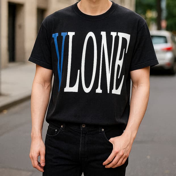 VLONE x 오프화이트 코튼 백로고 티셔츠_L