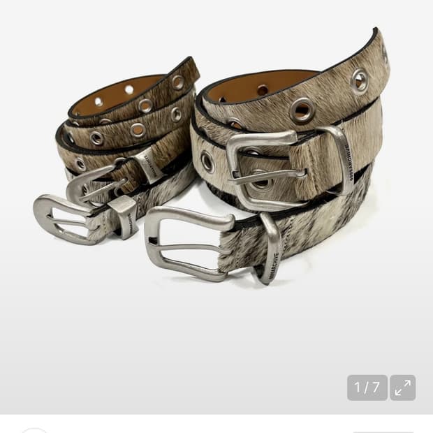 Real Cowhide Eyelet Belt(Lion skin_Wide)