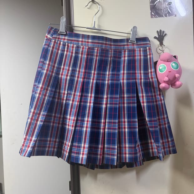 체크 테니스 스커트 블루
