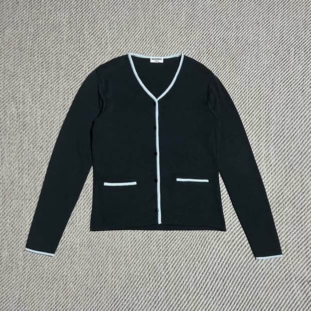 [M] Mizuno 미즈노 우먼즈 네이비 울 브이넥 니트 가디건