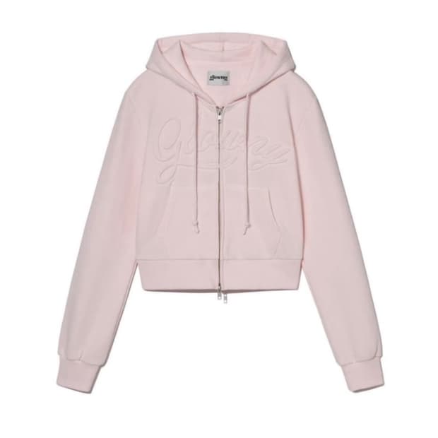 글로니 조던 후드집업 크롭 핑크