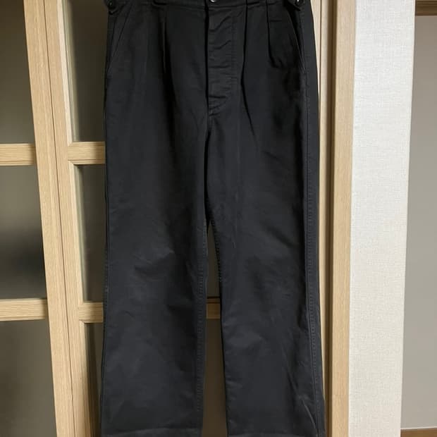 (M/29-30) MHL Black Cotton Tuck Trouser