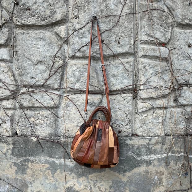 빈티지 가죽 패치 더플백 숄더백 핸드백 모리 보헤미안 가방