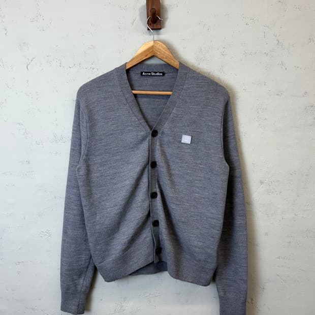 아크네스튜디오 케베페이스 울 니트 가디건 그레이