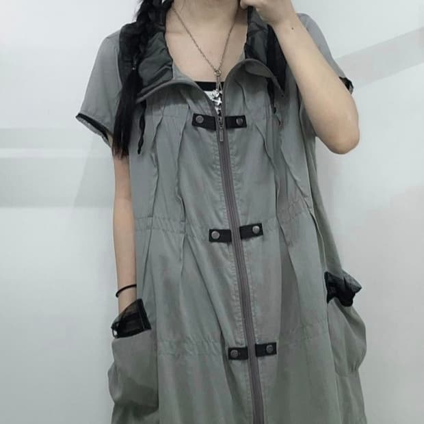 빈티지 그레이 민트 베스트 조끼 