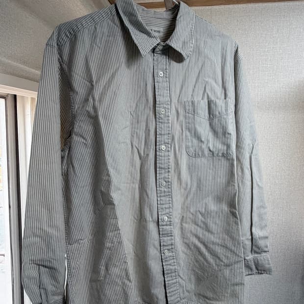 토마스모어 TE5-SH08 프렌치 스트라이프 셔츠-그레이 그린