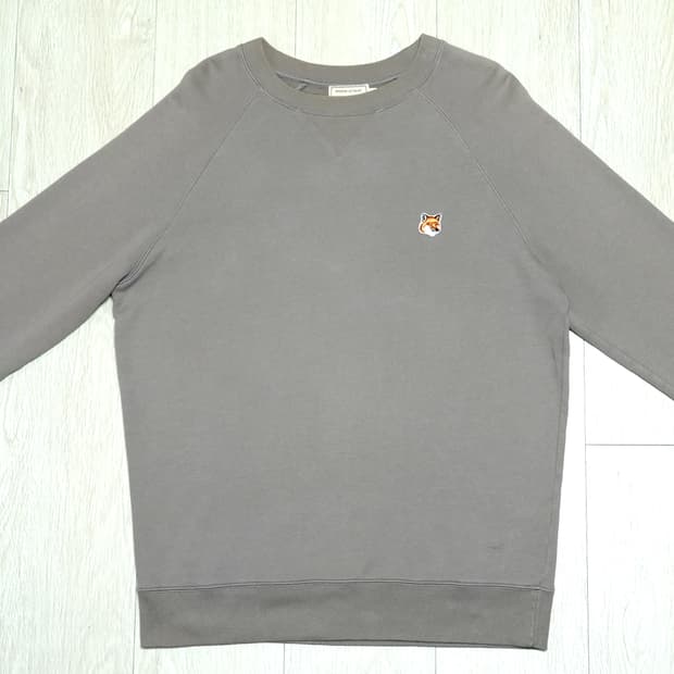 메종키츠네 맨투맨 베이지그레이 L