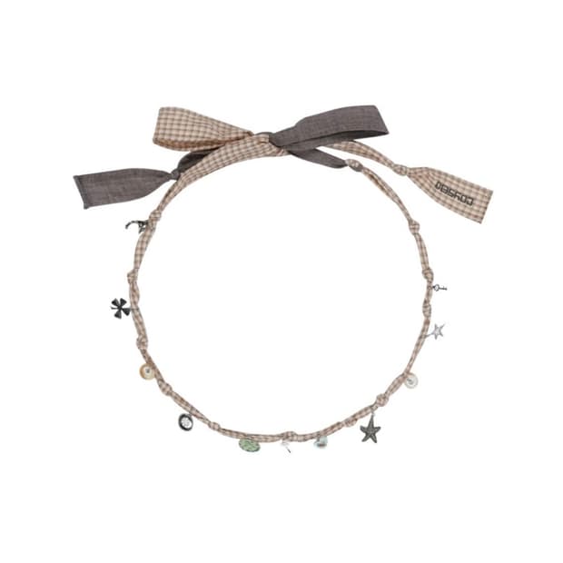 RAW FABRIC NECKLACE ASH BROWN