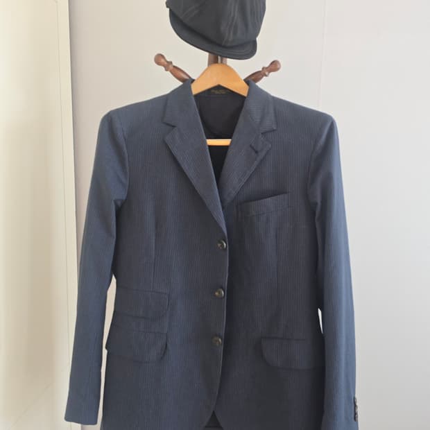 RRL 테일러링 코튼 핀스트라이프 자켓 (Made in Italy