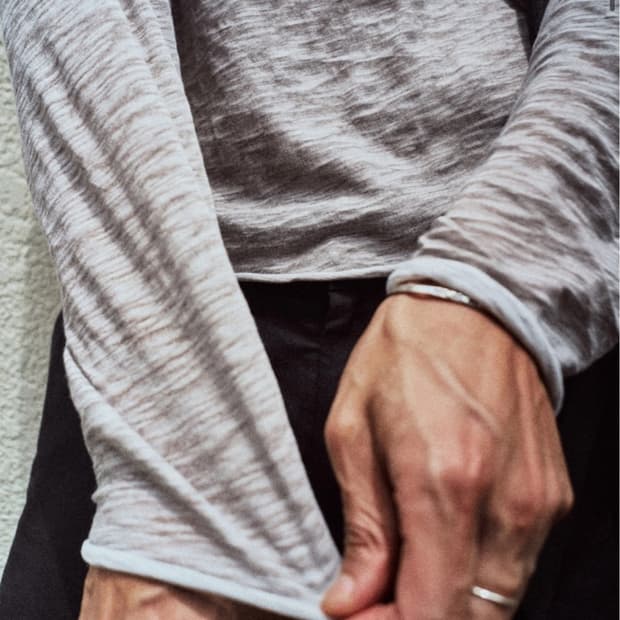 Textured Roll Long Sleeve Grey 2size
