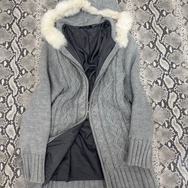 그레이 퍼후드집업