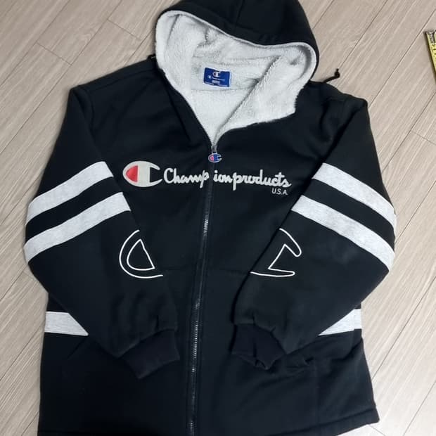 일본제 빈티지 챔피온usa 후드 롱 집업 블랙(100-105)