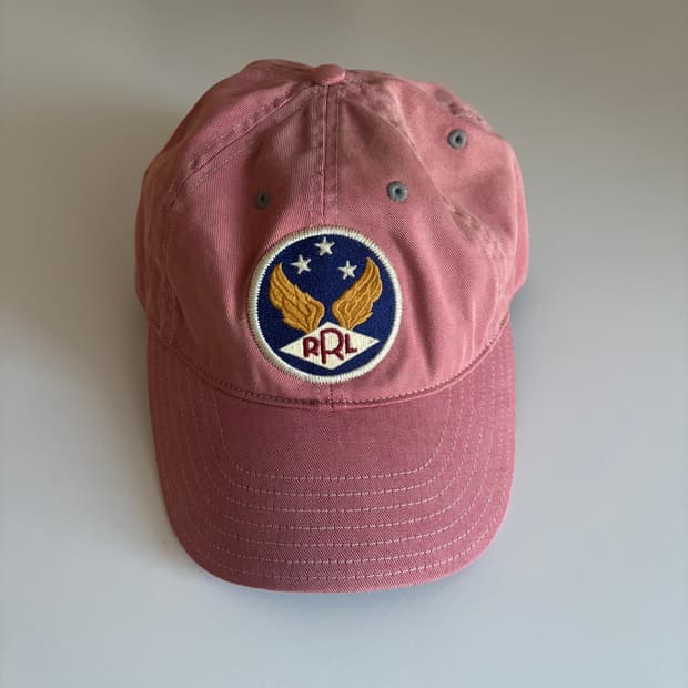 RRL 더블알엘 윙로고 가먼트 다이드 볼캡 핑크