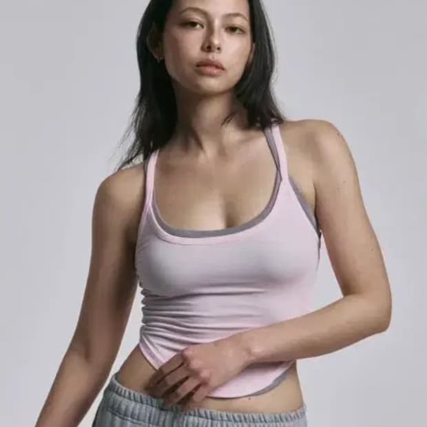 플리즈노팔로우 데일리 소프트 라운지 탱크탑 핑크