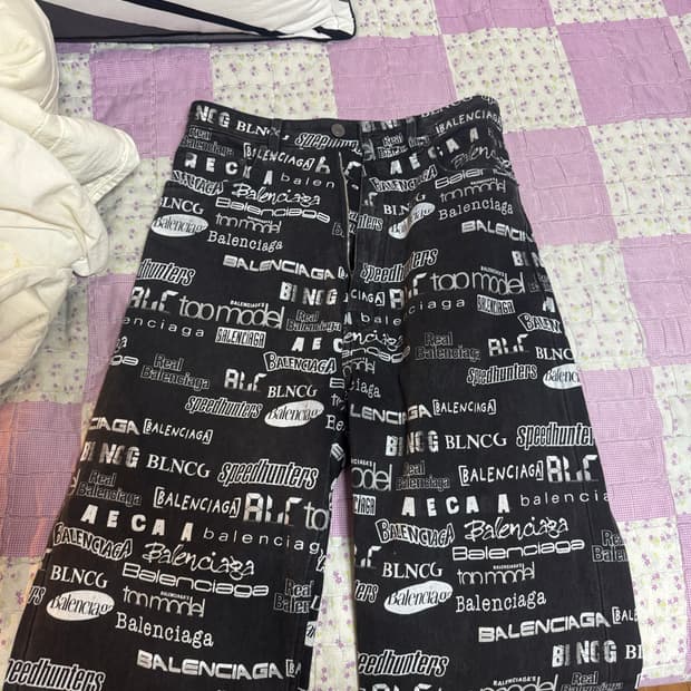 발렌시아가 tv로고 데님 xs