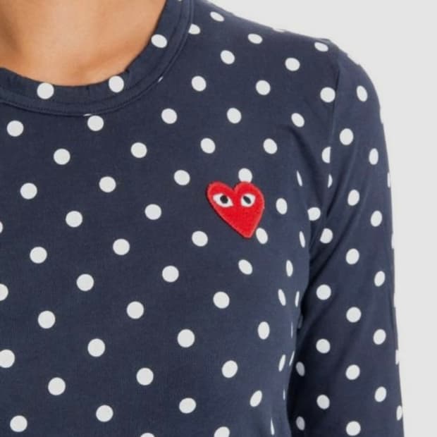 백화점판정품)꼼데가르송 도트 긴팔티셔츠