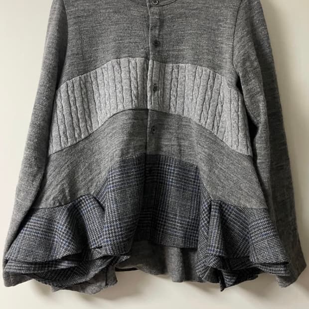 트리콧 꼼데가르송 러플 가디건