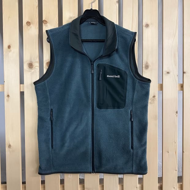 (L) 몽벨 딥그레이 후리스 베스트 자켓 조끼 플리스 집업