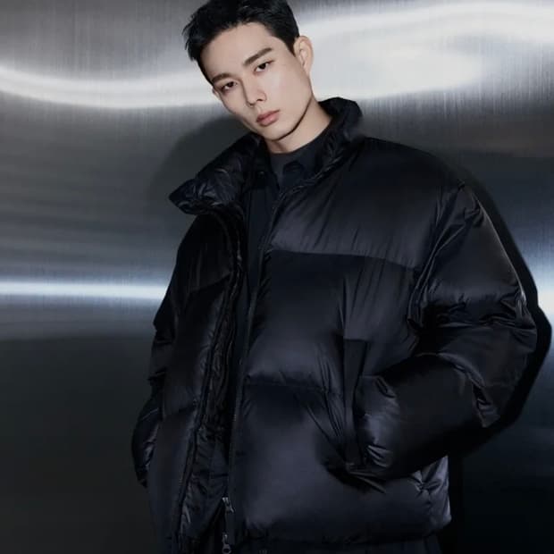 무신사 스탠다드 립스탑 다운 푸퍼 숏 패딩 블랙 S 덕다운