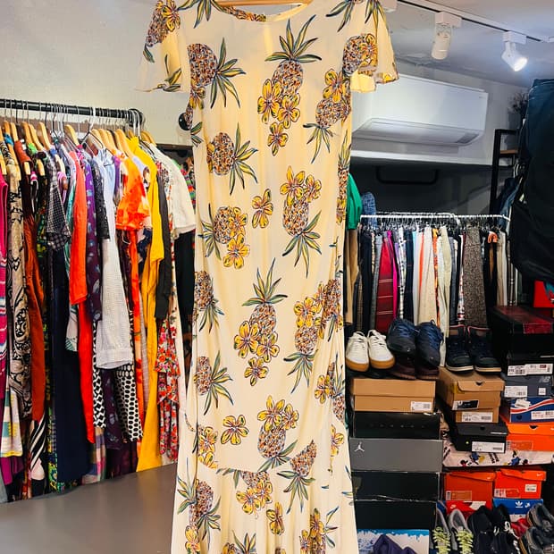 투 팜스 파인애플 패턴 레이온 원피스 (하와이산)