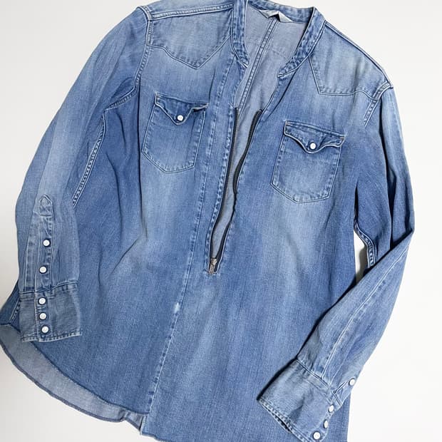 언유즈드 웨스턴 집업 데님셔츠 솔로이스트