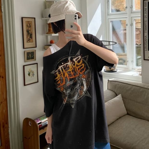 빈티지 프린팅 반팔 티셔츠 (Man XL)