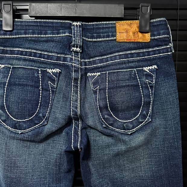 트루릴리젼 정품 조니 빅 티 일자핏 슬림핏 워싱 데님 스티치 25 스판