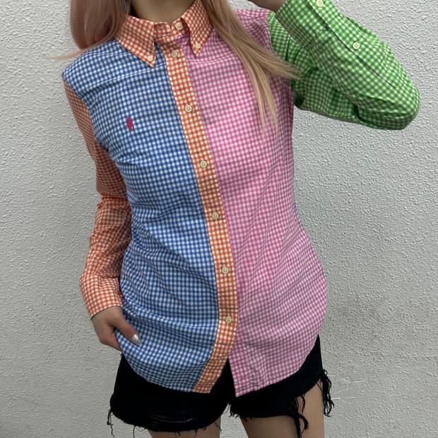 폴로 랄프로렌 핑크포니 잔체크 멀티컬러 셔츠 6